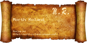 Morth Roland névjegykártya